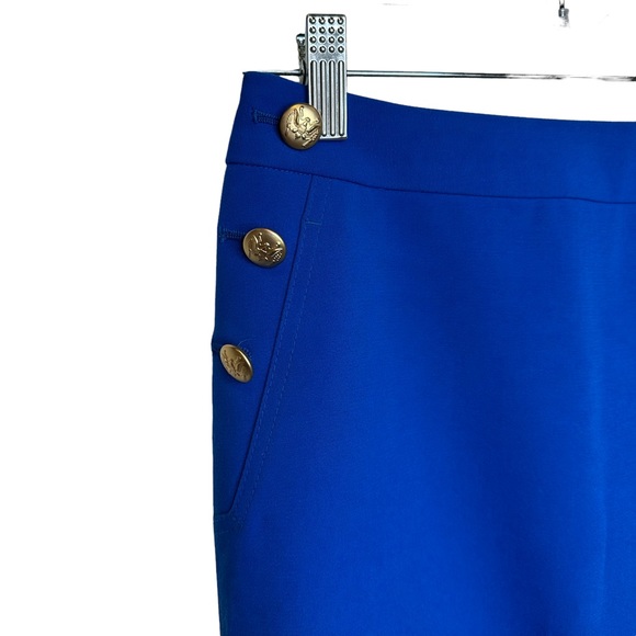 Express Pencil Skirt Womens Embellished Stretch Slit Lined Professional Blue 00 - Picture 7 of 8